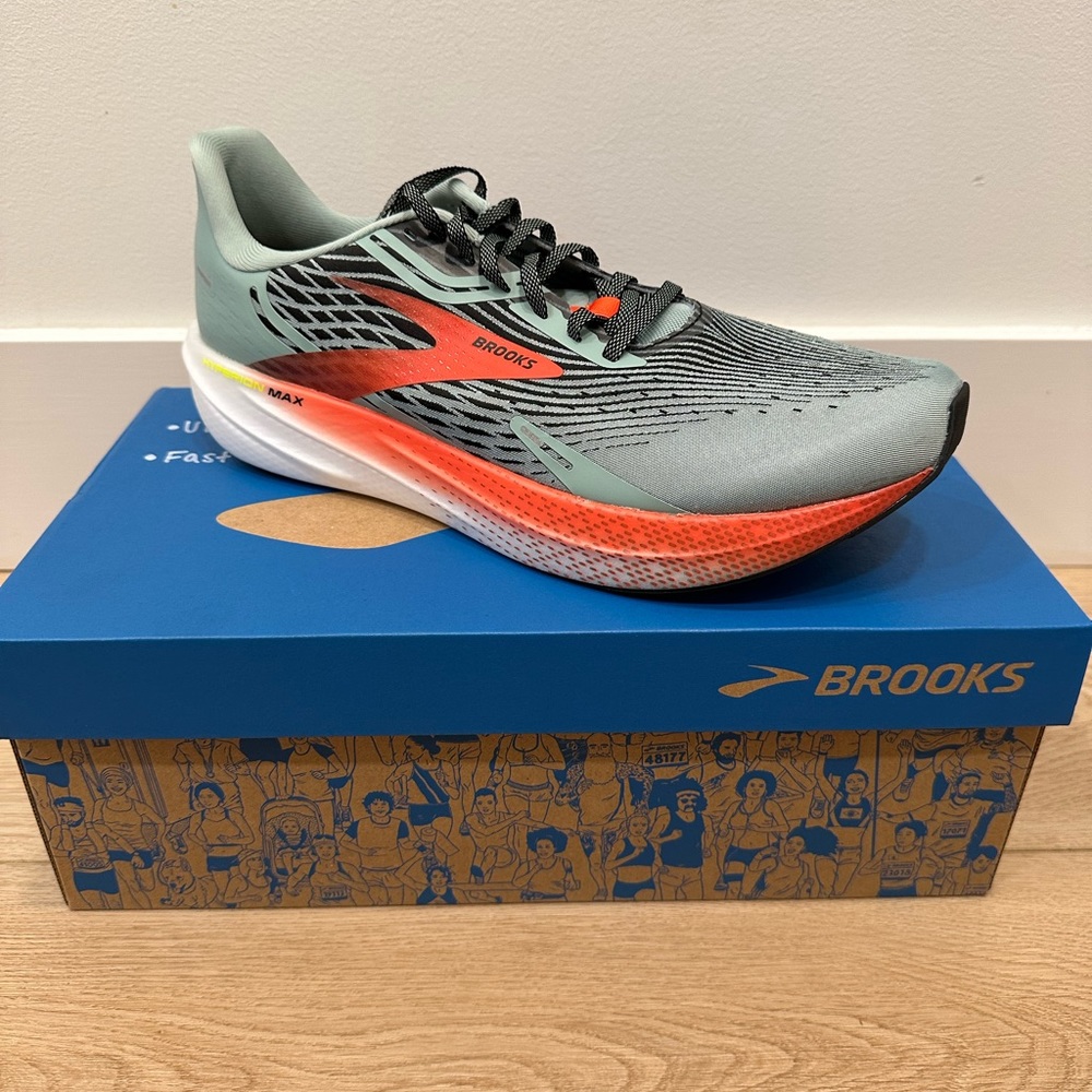 COPY - Brooks Hyperion Max Mens Size 12 Grey and Orange Trainer Speed Shoe